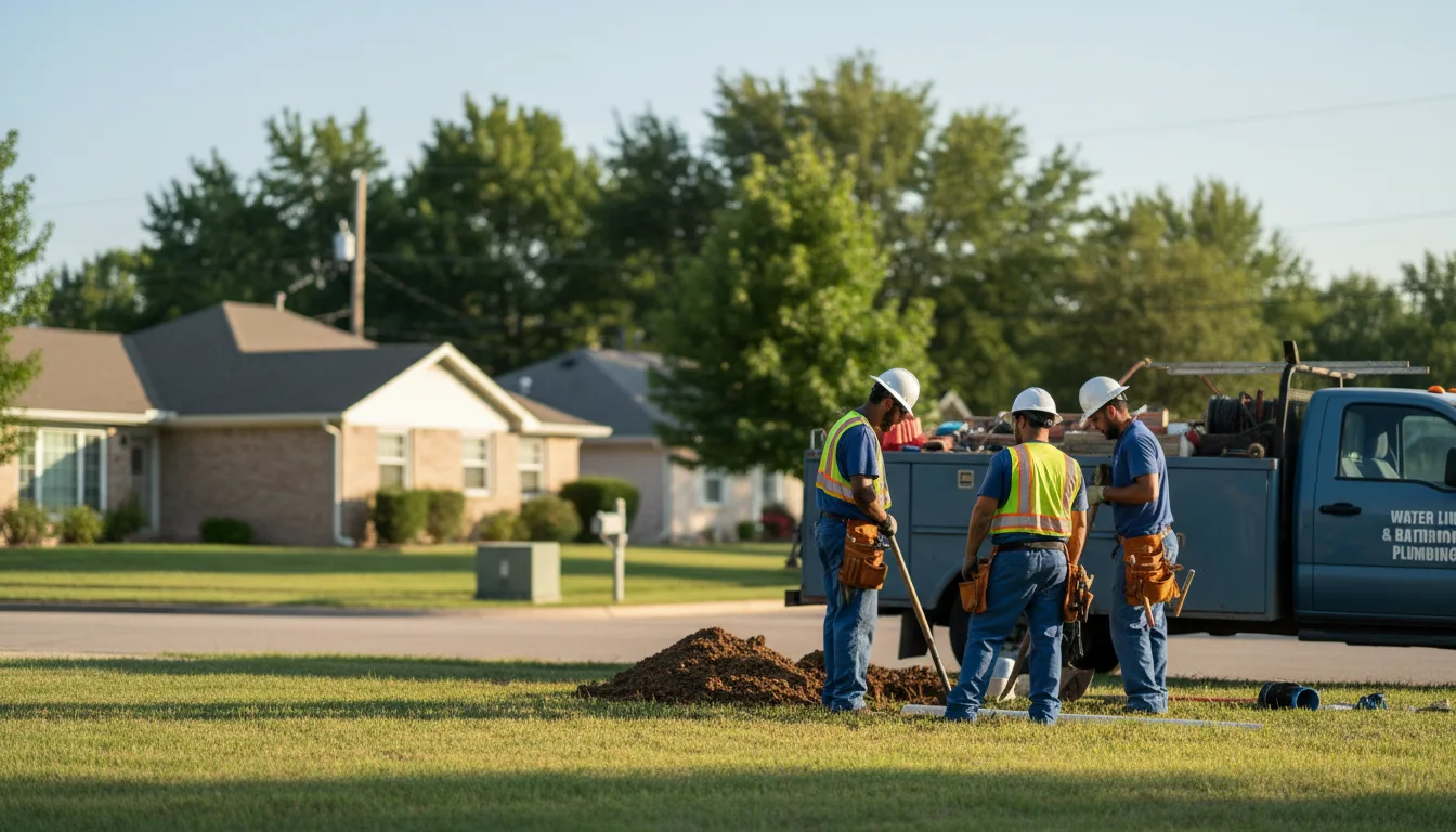 Residential water line and bathroom plumbing service in Stovall, NC
